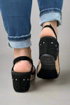 Barbara Crystal Wedge - Black