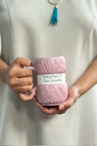 Knitting Mug 'Keeps Me From Unravelling'