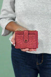 Mini Snap Button Wallet & Cardholder - Red Cheetah