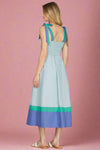 Color Block Tube Midi Dress - Blue