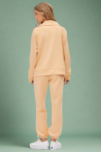 Hamptons Quarter Zip Top - Apricot
