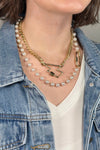 Pearl Chain Alloy Lightning Necklace