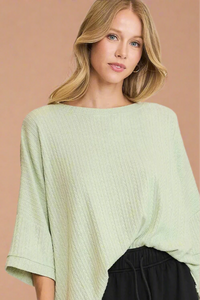 Soft Touch Oversized Top - Light Sage