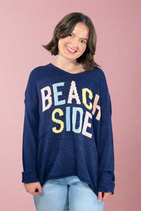 Beach Side Light Weight Sweater - Navy