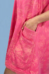 Floral French Terry Mini Dress - Pink