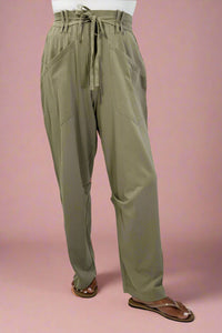 Mineral Washed Knit Pants - Faded Olive