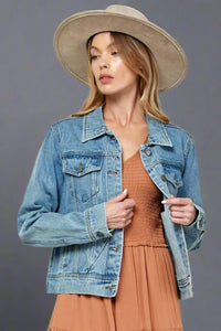 Cropped Denim Jacket - Medium Denim