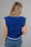 Cable Knit Sweater Vest - Navy