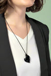 Geometric Heart Adjustable Necklace - Black