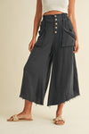 Mineral Washed Wide Pants Charcoal