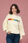 Rainbow Heart Shaped Patch Sweater