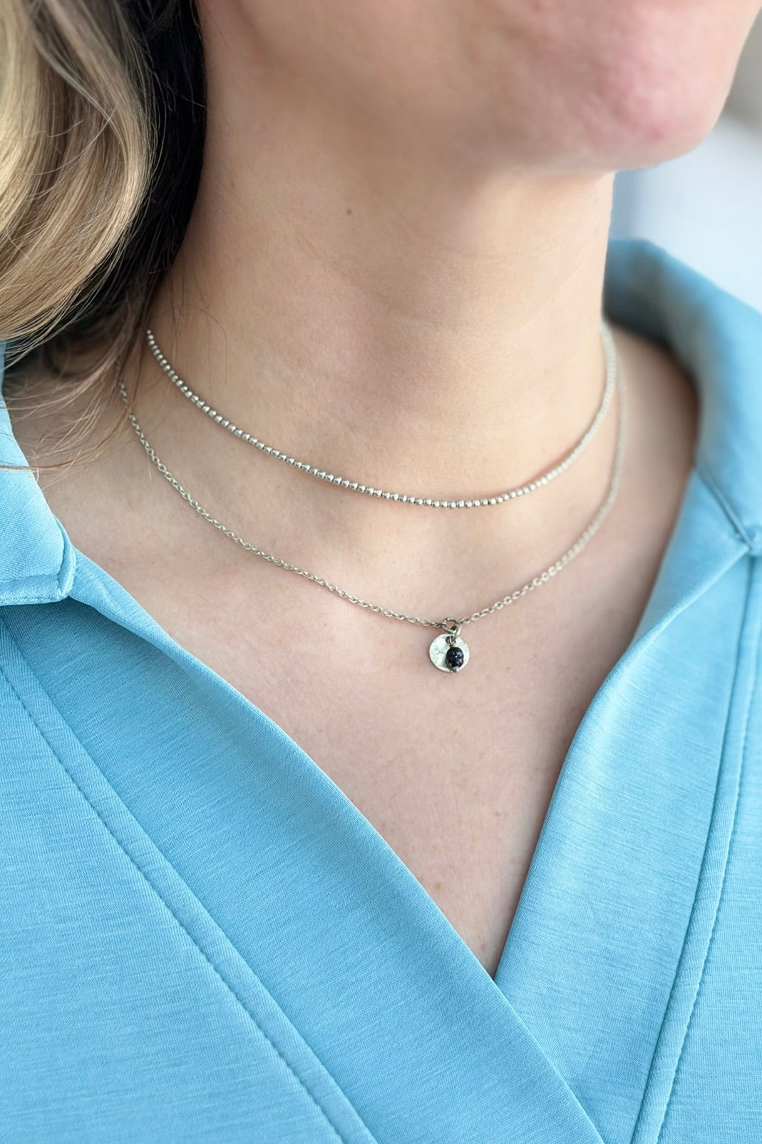 Talisman Layered Necklace Silver