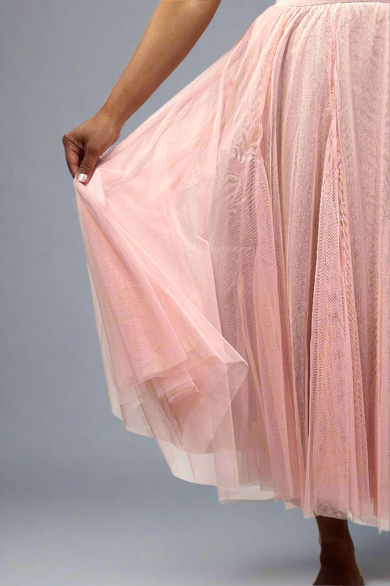 Tulle Midi Skirt - Dusty Pink