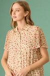 Printed Floral Dress - Cream
