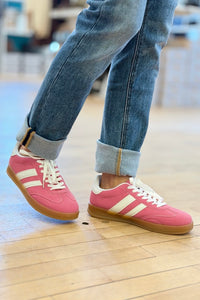 Colorful Suede Sneakers - Fuchsia