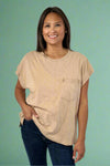 Pocket Boxy Washed Tee - Dark Taupe