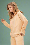 Hamptons Quarter Zip Top - Apricot