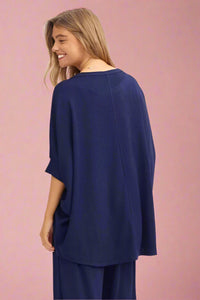 Bali Ribbed Top - Navy