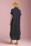 Button Up Maxi Shirt Dress - Ash