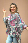 Oversized Swirl Dolman Top Charcoal