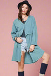Button Down Gauze Shirt - Blue Jade