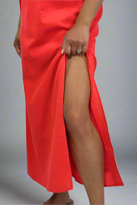 Lisa Dress - Hot Coral