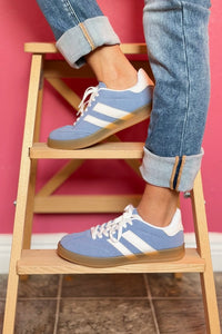 Colorful Suede Sneakers - Blue