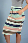 Multi Color Striped Pencil Skirt