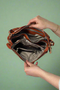 Judith Whipstitch Trim Shoulder Bag - Pumpkin