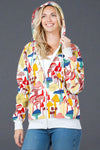 Whimsical Mushroom Zipper Hoodie - Grey