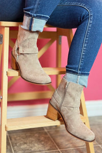 The Cameron - Grey Heeled Moto Chelsea Boot