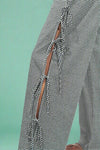 HW Open Tie Leg Pant Black & White Check
