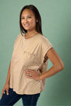 Pocket Boxy Washed Tee - Dark Taupe