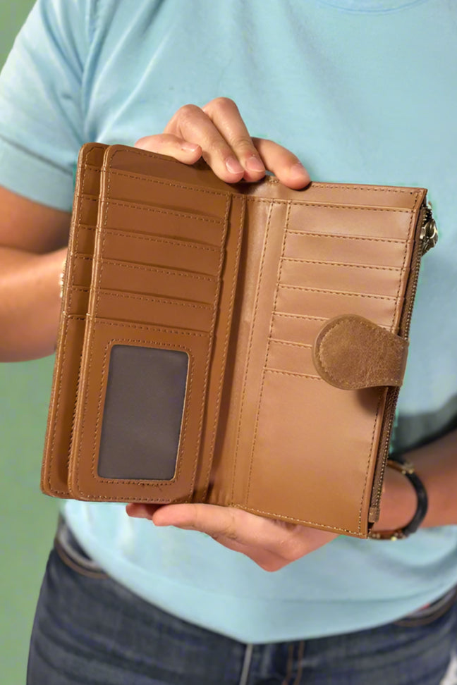 Crissy Woven Wallet - Coffee