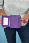 Mini Snap Button Wallet & Cardholder - Purple