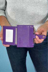 Mini Snap Button Wallet & Cardholder - Purple