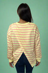 Stripe Overlap Sweatshirt - Yellow