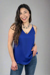 V-Neck Chiffon Cami Blue