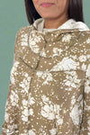 Hoodie Long Sleeve Floral Top - Taupe