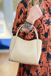Clara Satchel/Crossbody Bag - Light Beige