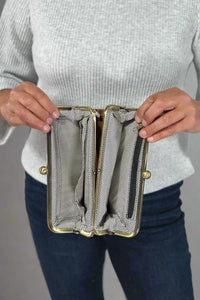 Karen Kiss Lock Clutch - Black