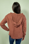 Long Sleeve Sweater with Hood - Mauve