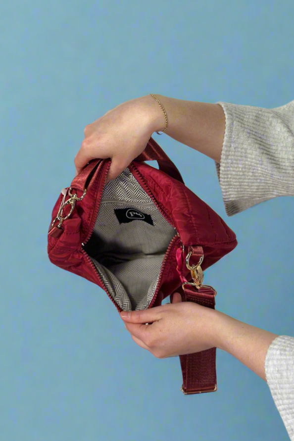 Jolie Puffer Belt Bag - Crimson Red