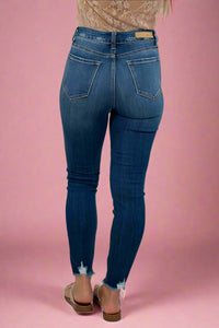 High Rise Distressed Skinny C259