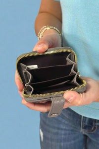 Macy Accordion Pebble Wallet - Grey