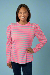 Stripe Textured Top - Rose
