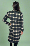 Black & Cream Plaid Long Flannel