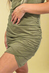 Twisted Scrunch Dress - Olive