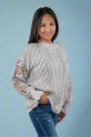 Lacey Long Sleeve Top - Grey