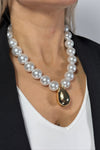 Chunky Pearl Gold Drop Necklace